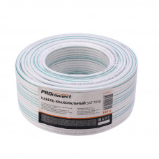 Кабель коаксиальный SAT 703 B, CCS/Al/Al, 75%, 75Ом, 100м, INDOOR, белый PROconnect