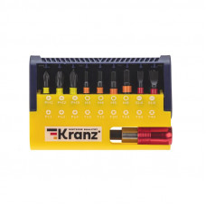 Набор бит с магнитным держателем, пластиковый кейс,  19 шт KRANZ