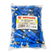 Разъем штекер RCA синий пайка REXANT