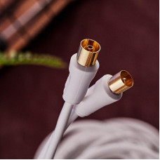 Шнур ТВ гнездо - ТВ штекер, 7м, белый REXANT