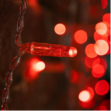 Гирлянда светодиодная Занавес 2х1,5м 192 LED КРАСНЫЙ прозрачный ПВХ IP65 постоянное свечение 230В блок в комплекте NEON-NIGHT