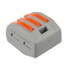 Универсальная клемма СМК 222-413, 3-проводная серая 0,08-2,5/4 мм² (20 шт./уп.) REXANT