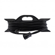 Удлинитель-шнур на рамке ПВС 2х0,75, 30м, б/з, 6А, 1300Вт, IP20, черный (Сделано в России) PROconnect