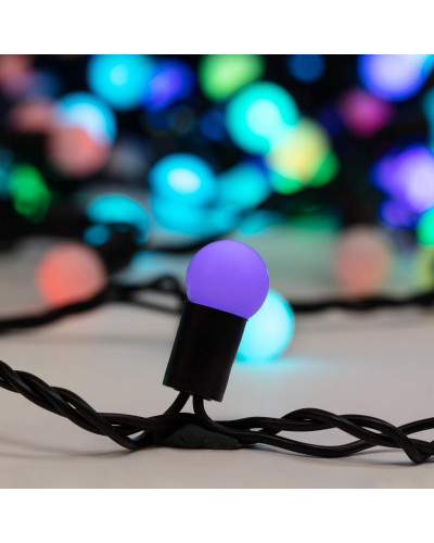 Гирлянда светодиодная Мультишарики Ø17,5мм 20м 200 LED RGB черный ПВХ IP65 быстрая смена цвета 24В NEON-NIGHT