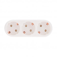 Набор тройников электрических линейных 16А с/з вертикальные, белый (2 шт./уп.) REXANT