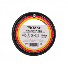 Изолента ПВХ 0,13х15мм, 10м, черная KRANZ