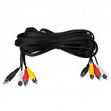 Шнур 4 RCA - 4 RCA, 7м, черный REXANT