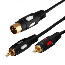 Шнур DIN 5 Pin - 2 RCA, 1,5м, Gold REXANT