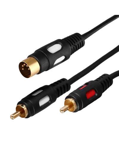 Шнур DIN 5 Pin - 2 RCA, 1,5м, Gold REXANT