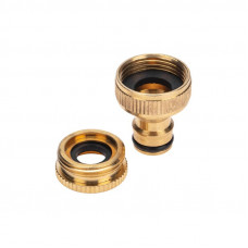 Адаптер латунный, 1/2'-3/4', внутренняя резьба, с переходником ЧЕТЫРЕ СЕЗОНА