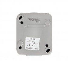 Выключатель двухклавишный Mini OG IP54 о/у, серый KRANZ
