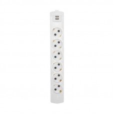 Колодка PREMIUM 6 гнезд, с/з, 2 USB, белый REXANT