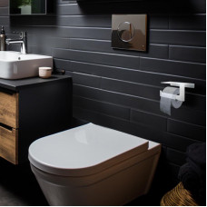 Держатель для туалетной бумаги с полкой хранения, белый REXANT