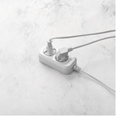 Удлинитель 2 гнезда, 3м, 2х0,75мм², б/з, белый PROconnect