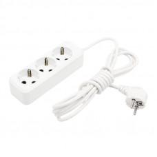 Удлинитель 3 гнезда, 3м, 3х1,0мм², с/з, белый REXANT