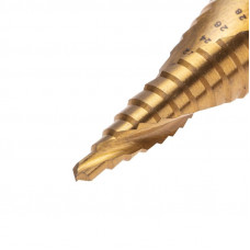 Сверло ступенчатое, 6-8-10-12-14-16-18-20-22-24-26-28-30мм, Р6М5, ТИТАН, трехгр.хвостовик KRANZ