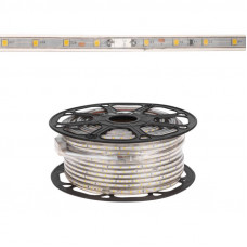 Лента светодиодная 220В, SMD2835, 4,8Вт/м, 60 LED/м, Теплый белый, 10х7мм, с кабелем питания,IP67 NEON-NIGHT