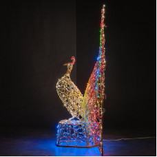 Декоративная 3D Павлин с раскрытым хвостом 200 см