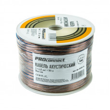 Кабель акустический 2х0,35мм², прозрачный BLUELINE, 100м PROconnect