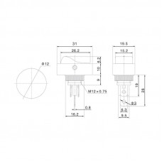 Выключатель клавишный 12V 30А (3с) ON-OFF черный ОВАЛ с зеленой LED подсветкой (RWB-523, ASW-20D) REXANT