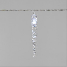 Гирлянда светодиодная Сосульки 1,5 м, 10 LED, прозрачный ПВХ, цвет свечения белый, 2 х АА (батарейки не в комплекте) NEON-NIGHT