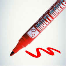 Маркер перманентный Multi Marker 3мм, красный, пулевидный Crown