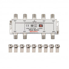 Делитель ТВх8 под F-разъем, 5-1000МГц, Silver (9 F-разъемов в комплекте) REXANT