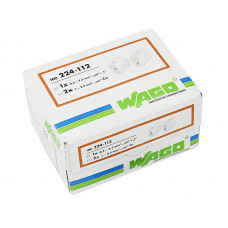 224-112 Клемма для осветительного оборудования  (1,0-2,5)X2/(0,5-2,5) мм², белая (100 шт./уп.) WAGO