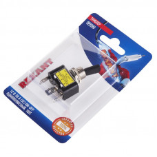 Тумблер 12V 30А (3c) ON-OFF однополюсный  с красной LED подсветкой  (ASW-07D-2)  REXANT (в упак. 1шт.)