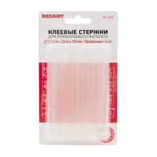 Стержни клеевые Ø11мм, 100мм, прозрачные (6 шт/уп), блистер REXANT