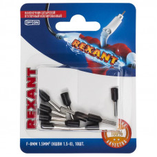 Наконечник штыревой втулочный изолированный F-8 мм 1.5 мм² (НШВи 1.5-8 / Е 1,5-8 / E1508) черный, в упак. 10 шт. REXANT