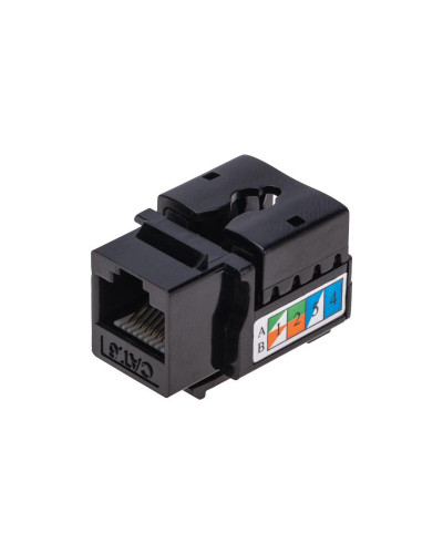 Модуль Keystone Jack RJ-45(8P8C), UTP неэкранированный, CAT 6, тип 90 градусов, черный REXANT PRO