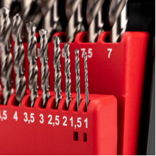 Набор сверл по металлу, 1-10мм (через 0,5мм), Р6М5, цилиндрический хвостовик, 19 шт. KRANZ