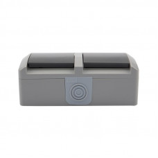 Блок горизонтальный 2 розетки INDUSTRIAL IP54 с/з, о/у, серый KRANZ