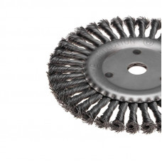Щетка дисковая для УШМ, крученая стальная проволока, 200мм, отв. 22,23мм KRANZ