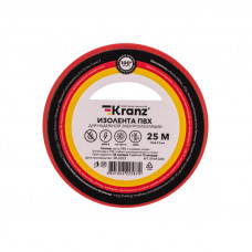 Изолента ПВХ 0,13х19мм, 25м, красная KRANZ