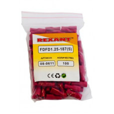 Клемма плоская полностью изолированная РППи-м 1.5-(4.8)/РпИмп 1,25-5-0,8 гнездо 5.6 мм 0.5-1.5 мм² REXANT