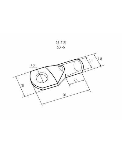 Наконечник кольцевой REXANT НК,  ø5.2 мм, 4 мм², ТМЛ (DIN) 4-5