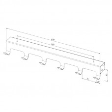 Вешалка навесная на дверь, 6 крючков, черная REXANT