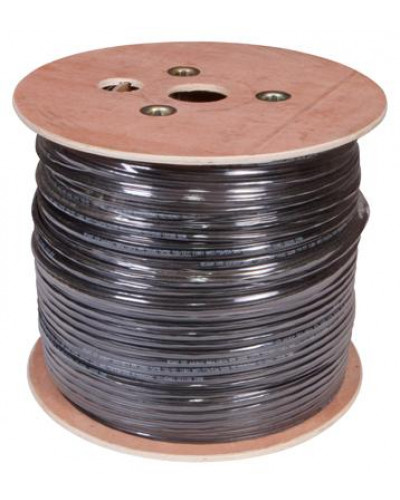 Кабель витая пара U/UTP, CAT 5e, PE, 4PR, 24AWG, OUTDOOR, SOLID, черный, с тросом, 305м, REXANT