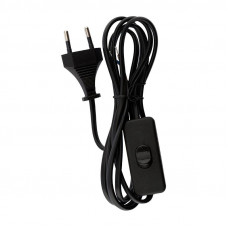 Шнур сетевой с выключателем 2х0,75 мм² 1,8м черный REXANT