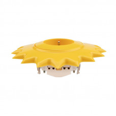 Розетка одноместная HAPPY Солнце с/у, с/з, со шторками, желтая KRANZ