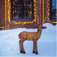 Акриловая светодиодная фигура Бурый олень 100 см, 380 светодиодов, IP 65, понижающий трансформатор в комплекте, NEON-NIGHT