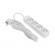 Удлинитель STANDARD 4 гнезда, 5м, 3х1,0мм², с/з, белый REXANT