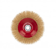 Щетка коническая для УШМ, витая латунированная проволока, 125мм, М14 KRANZ