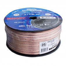 Кабель акустический 2х2,00мм², прозрачный BLUELINE, 100м REXANT