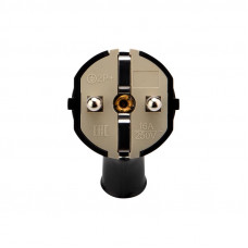 Вилка Евро угловая с з/к 16А с кольцом черная REXANT