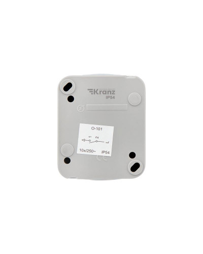 Выключатель одноклавишный Mini OG IP54 о/у, серый KRANZ
