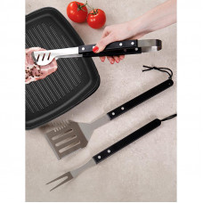 Набор щипцы, вилка и лопатка для гриля, в блистере СОКОЛ