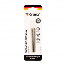 Сверло по металлу 3х61х33мм «Кобальт» (сталь HSS-Co 5% M35 P6M5K5) DIN 338, 2 шт. в блистере KRANZ